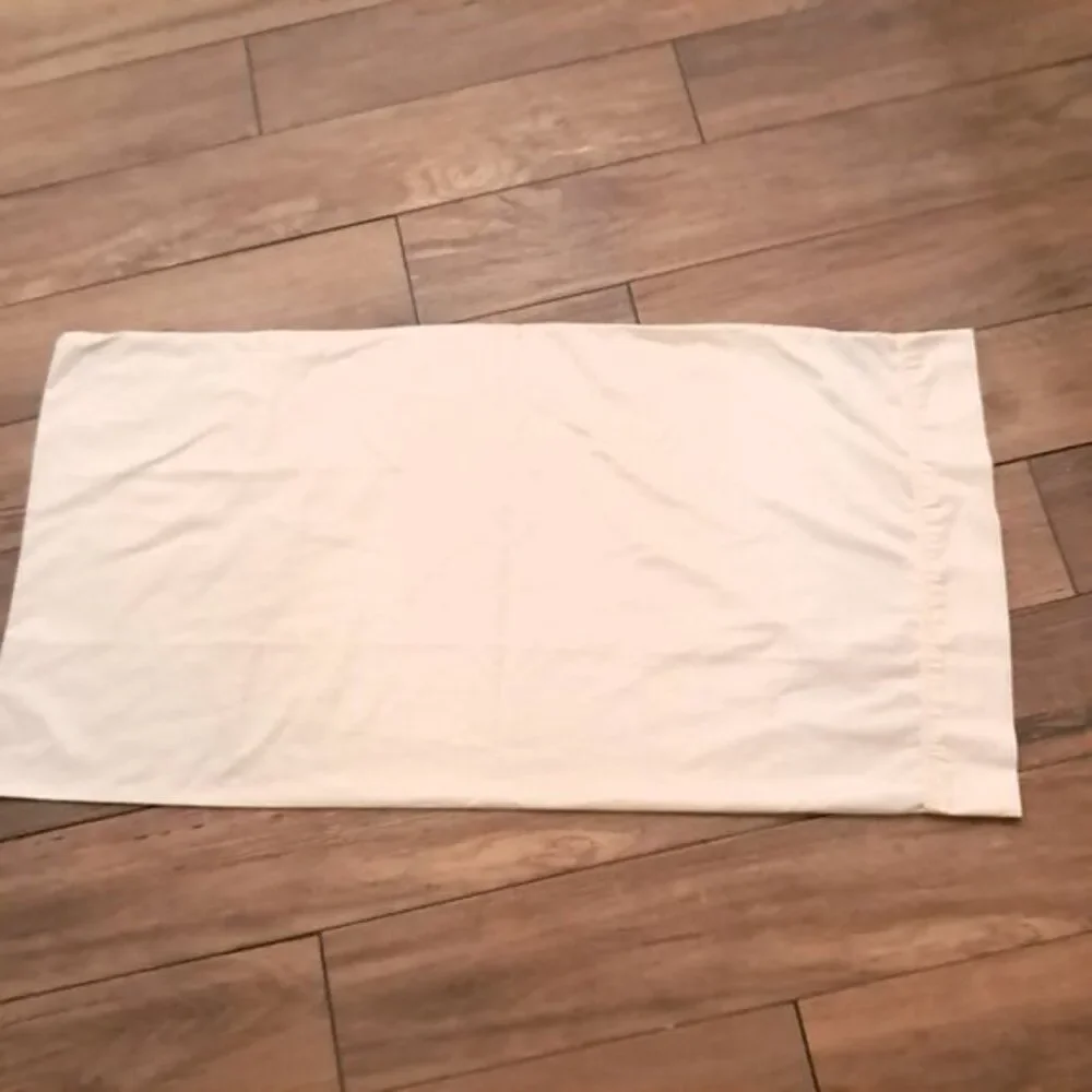 Vintage Cannon King pillowcase embroidered swirl trim ivory off white‎ cream
